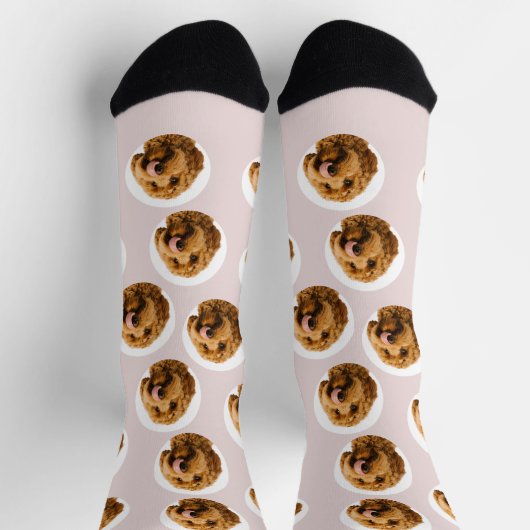 ペットカスタムの写真 | ピンクパーソナライズされたのペット好き ソックス (上部)