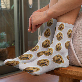 ペットカスタムの写真 | ピンクパーソナライズされたのペット好き ソックス