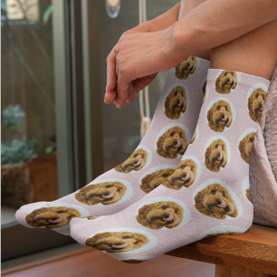 ペットカスタムの写真   ピンクパーソナライズされたのペット好き ソックス