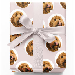 ペットカスタムの写真 | ピンクパーソナライズされた ラッピングペーパー