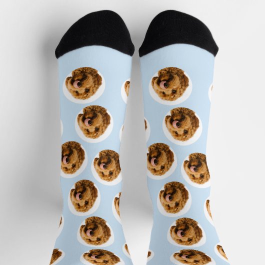 ペットカスタムの写真 | ブルーパーソナライズされたペット愛好家 ソックス (上部)