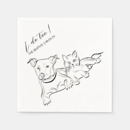 ペットカスタムの写真+名前を使用した犬のカクテルナプキン スタンダードカクテルナプキン