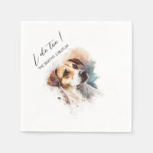 ペットカスタムの写真+名前を使用した犬のカクテルナプキン スタンダードカクテルナプキン (正面)