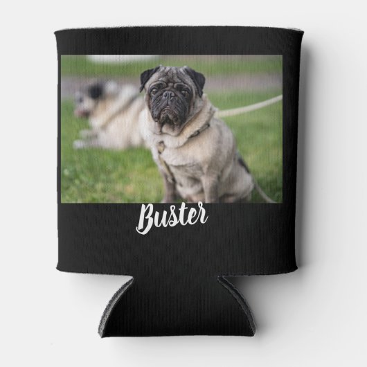 ペットカスタムの名前と写真を加えて 缶クーラー (正面)