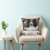 ペットカスタムの名前と手でカスタム3枚の写真 クッション (椅子)