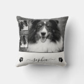 ペットカスタムの名前と手でカスタム3枚の写真 クッション (裏面)