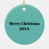 ペットカスタムの名前corgiクリスマスオーナメント セラミックオーナメント (裏面)
