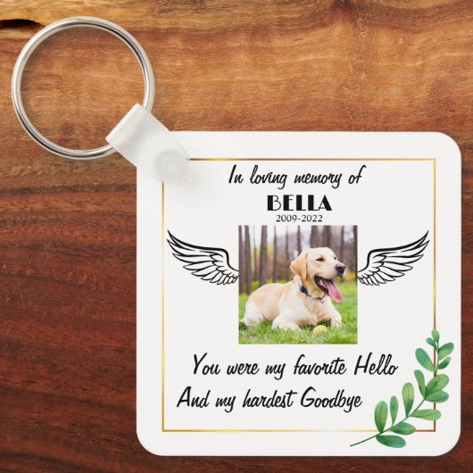 ペットカスタムの失われたペットの記念撮影 キーホルダー (正面)