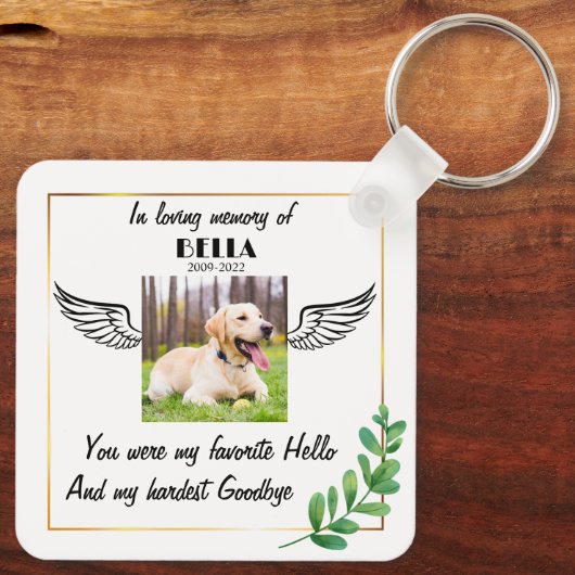 ペットカスタムの失われたペットの記念撮影 キーホルダー (裏面)