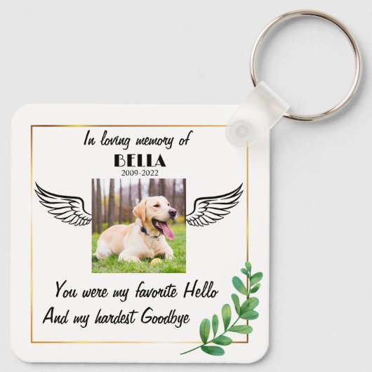 ペットカスタムの失われたペットの記念撮影 キーホルダー (裏面)