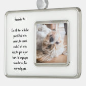 ペットカスタムの記念写真と心のこもった詩 シルバープレートフレームオーナメント (左)