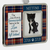 ペットカスタムの飼い猫・子猫の亡き シルバープレートフレームオーナメント (右)