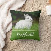 ペットカスタムウサギの写真と名前Keepsake クッション (ブランケット)