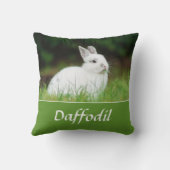 ペットカスタムウサギの写真と名前Keepsake クッション (裏面)