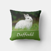 ペットカスタムウサギの写真と名前Keepsake クッション (正面)