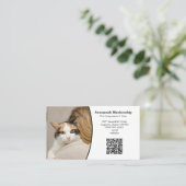 ペットカスタムケアQRコードと写真 名刺 (スタンド正面)