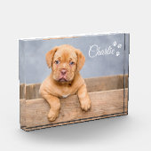 ペットカスタムペットの写真のパーソナライズ文字 フォトブロック (左)