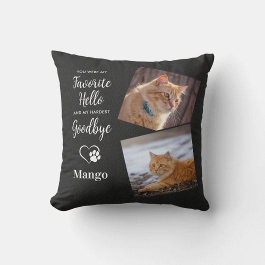 ペットカスタムメモリアルパーソナライズされた2形猫 クッション (正面)