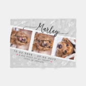 ペットカスタムメモリアル写真コラージュと前版画 フリースブランケット (正面(横))