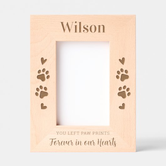 ペットカスタムメモリアル手版木造写真 レーザー彫刻フレーム (正面)