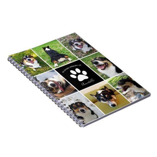 ペットカスタムメモリアル犬8フォトコラージュ ノートブック (右側)