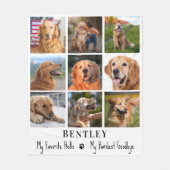 ペットカスタムメモリアル9フォトコラージキャットドッグ フリースブランケット (正面)