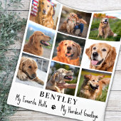 ペットカスタムメモリアル9フォトコラージキャットドッグ フリースブランケット