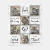 ペットカスタムロス写真コラージュユニーク猫記念 フリースブランケット (正面)