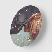 ペットカスタム写真のモダン作成 ラウンド壁時計 (傾斜)