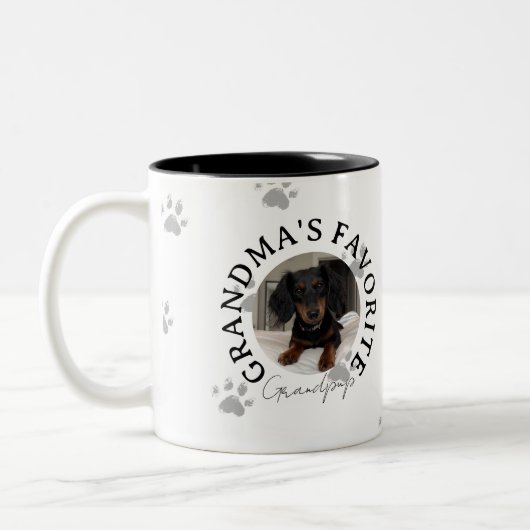 ペットカスタム好きお気に入りののための可愛いペットの写真 ツートーンマグカップ (左)
