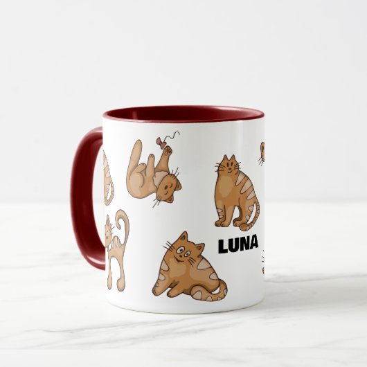 ペットカスタム好きのためのパーソナライズされた猫マグカップ マグカップ (正面左)