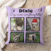 ペットカスタム犬の恋人4写真コラージュ クッション (ブランケット)