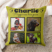 ペットカスタム犬の恋人4写真コラージュ クッション (ブランケット)