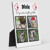 ペットカスタム犬の恋人4写真コラージュ フォトプラーク (側面)