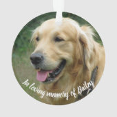 ペットカスタム記念写真記念 | 愛情に満ちた記憶 オーナメント (裏面)