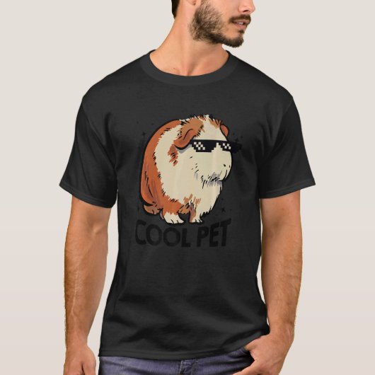 ペットカッコいいグラフィックギニア豚の飼い主ペットキャビーアニマル Tシャツ (正面)
