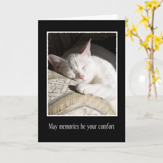 ペットカードの猫の悔やみや弔慰の損失 カード (黄色い花)