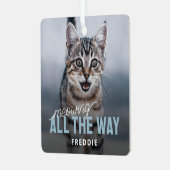 ペットキャットおもしろいクリスマス メタルオーナメント (正面左)