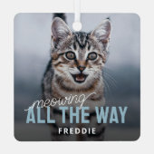 ペットキャットおもしろいクリスマス メタルオーナメント (裏面)