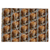 ペットキャットドッグフォトパーソナライズカスタム ラージペーパーバッグ (裏面)