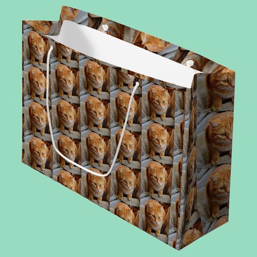 ペットキャットドッグフォトパーソナライズカスタム ラージペーパーバッグ