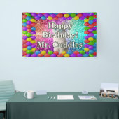 ペットキャットパーソナライズされたキャラクター誕生日バナー 横断幕 (トレードショー)