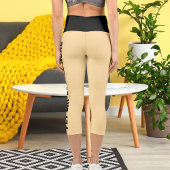 ペットキャットパーソナライズされた引用文オンブラックベージュ カプリレギンス