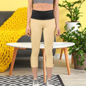 ペットキャットパーソナライズされた引用文オンブラックベージュ カプリレギンス