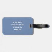 ペットキャットブルー水玉模様キッテンウォーターカラー ラゲッジタグ (裏面横)