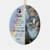 ペットキャットメモリアルさよなら引用文フォトレインボー セラミックオーナメント (右)