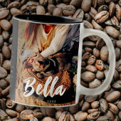 ペットキャットメモリアルモダン引用文シンプルシック写真 ツートーンマグカップ