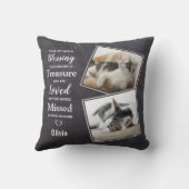 ペットキャットメモリアル – ペット悔やみや弔慰引用文キャットペット写真 クッション (裏面)