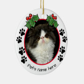ペットキャット/ドッグポープリントのパーソナライズ写真テンプレート セラミックオーナメント (右)