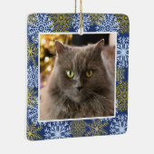ペットキャッパーソナライズされたトドグブルー雪片クリスマス セラミックオーナメント (右)